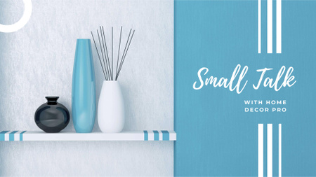 Vases for home decor in blue FB event cover Design Template