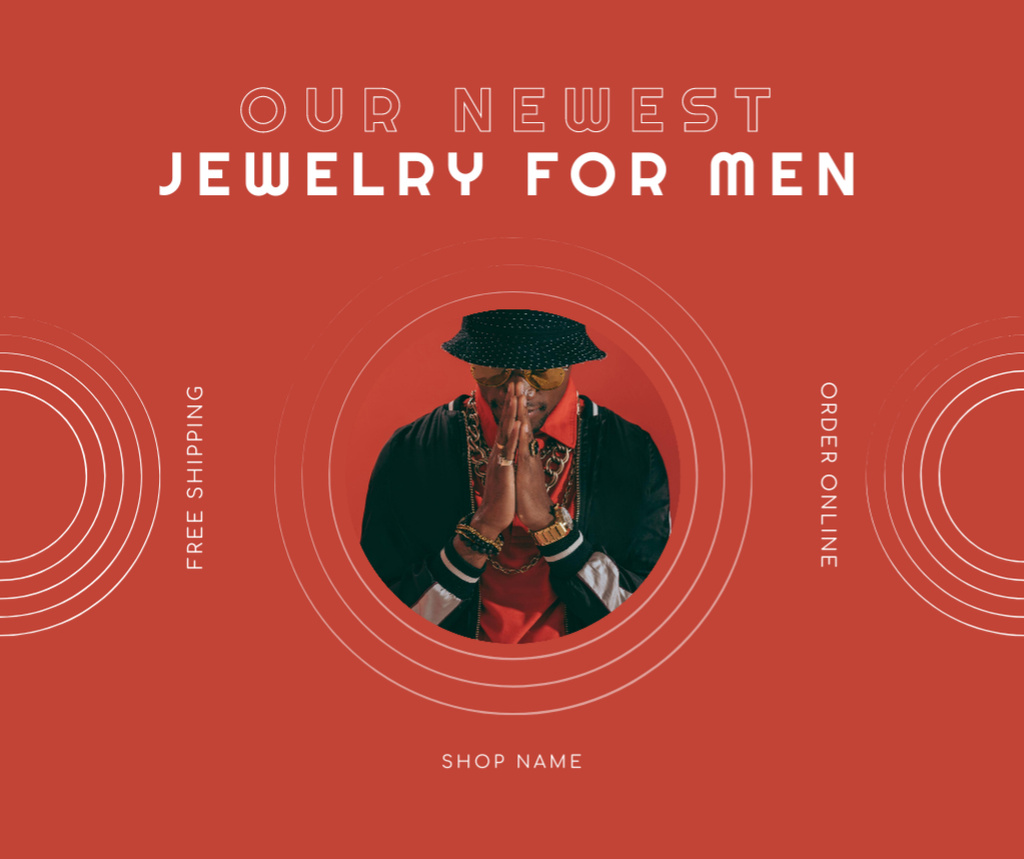 Designvorlage Jewelry for Men für Facebook