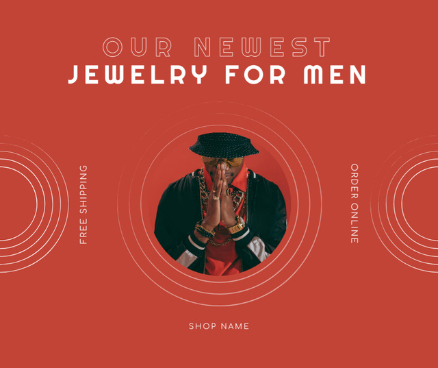 Ontwerpsjabloon van Facebook van Jewelry for Men