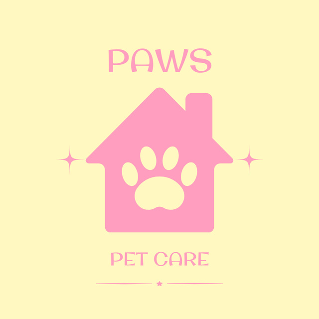 Pet Cafe Emblem Logoデザインテンプレート