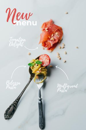 Pasta dish with Tomatoes Tumblr Design Template