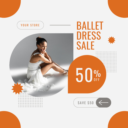 Sale of Dress for Ballet with Discount Instagram Design Template