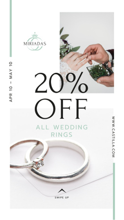 Snubní prsteny pro svatební obřad Instagram Story Šablona návrhu