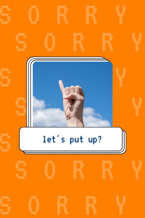 Let's Put Up Phrase on Orange Postcard 4x6in Vertical Design Template