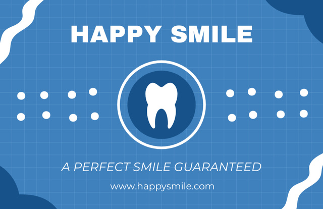 Plantilla de diseño de Dental Clinic Ad with White Tooth Business Card 85x55mm 