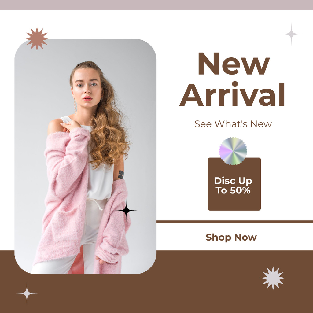 Offer Discount on New Arrival Fashion Women's Collection Instagram Πρότυπο σχεδίασης
