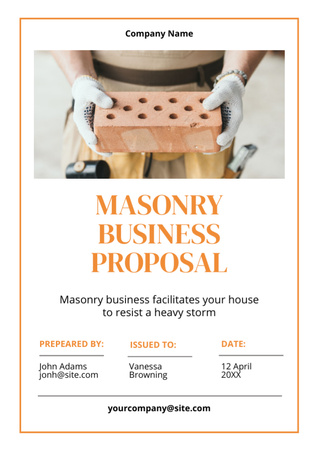 Plantilla de diseño de Masonry Services Business Proposal 