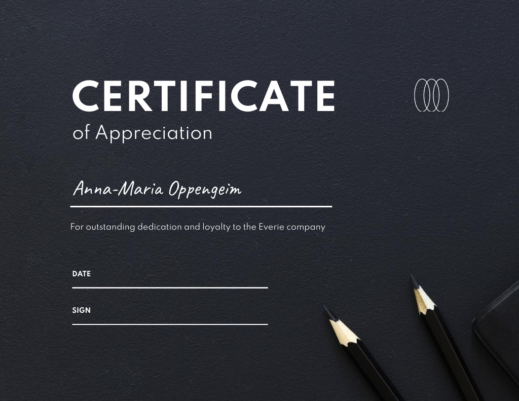 Plantilla de diseño de Business Achievement Award with Pencils Certificate 
