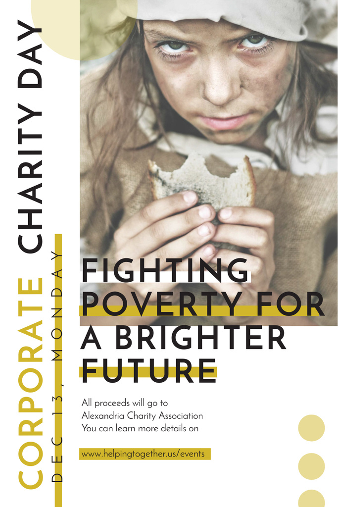 Empowering Corporate Charity Day For Fighting With Poverty Pinterest Šablona návrhu