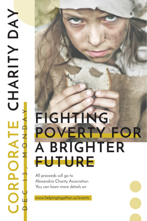 Yritysten hyväntekeväisyyspäivä köyhyyden torjumiseksi Pinterest Design Template