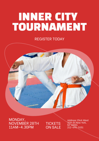 Karate Tournament Announcement Poster A3 Design Template