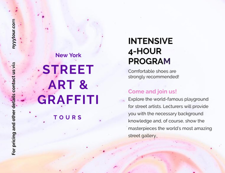 Graffiti And Street Art Tours Promotion Invitation 13.9x10.7cm Horizontal Design Template