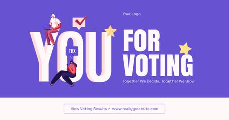Election Announcement on Violet Facebook AD Design Template