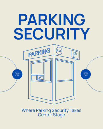 Designvorlage Bieten Sie Ermäßigungen auf das Parken mit Sicherheit für Instagram Post Vertical