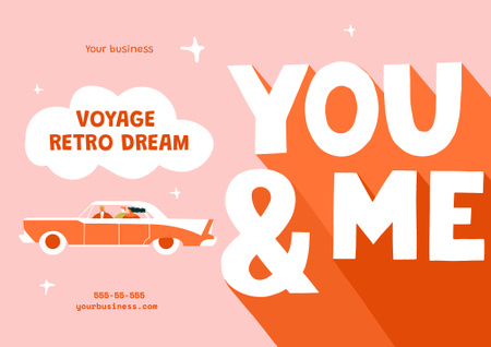 Designvorlage Reiseinspiration auf Orange für Poster B2 Horizontal