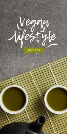 Vegan Lifestyle Concept with Delicious Cake Graphic Design Template