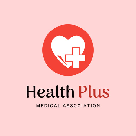 Plantilla de diseño de Clinic Ad with Heart and Cross Logo 1080x1080px 