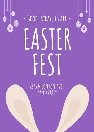 Easter Holiday Celebration Announcement Flayer Design Template