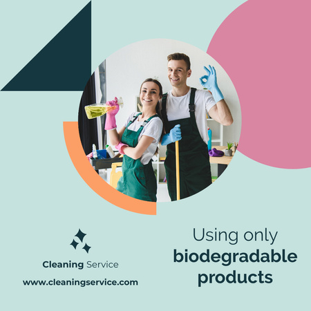 Ontwerpsjabloon van Instagram van biologisch afbreekbare producten bij het schoonmaken
