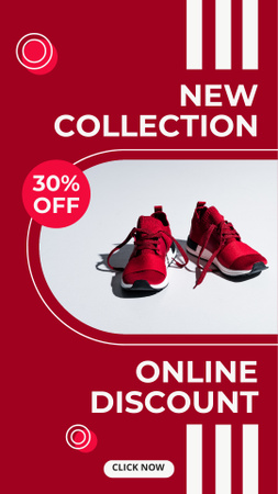 New Shoes Collection Ad with Trendy Sneakers Instagram Story Design Template