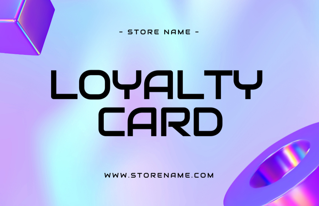 Purple Futuristic Universal Loyalty Business Card 85x55mm Design Template