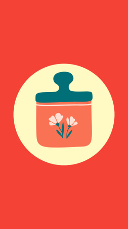 Designvorlage niedliche illustration von floral pan für Instagram Highlight Cover