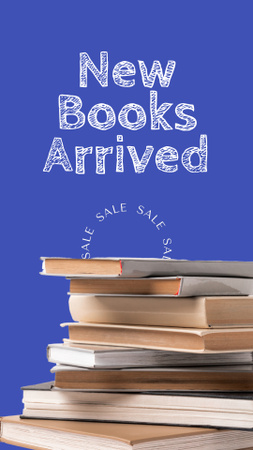 Ontwerpsjabloon van Instagram Video Story van nieuwe boeken in de winkel aankondiging