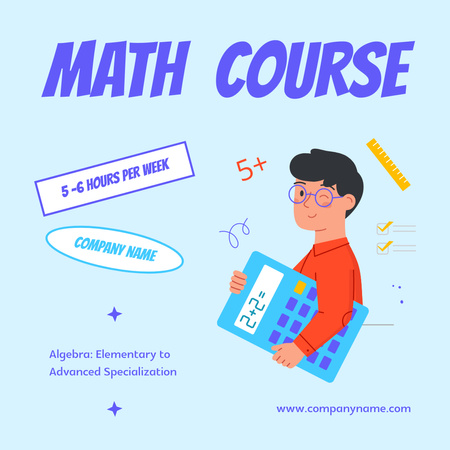 Modèle de visuel Math Courses Ad - Instagram