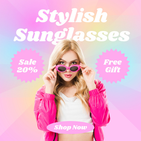Reklamní prodej Stylové sluneční brýle Instagram Šablona návrhu