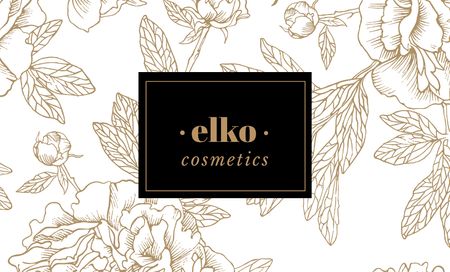 Offer of Eco Cosmetics on Flowers Business Card 91x55mm Design Template