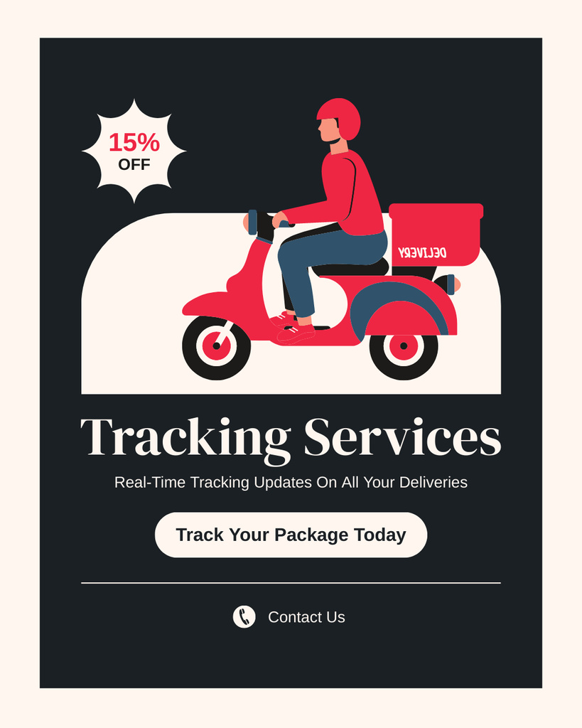 Courier and Parcel Tracking Services Instagram Post Verticalデザインテンプレート