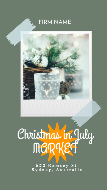 Designvorlage Christmas Market in July für Instagram Story
