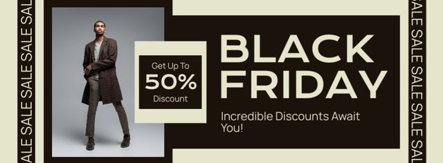 Incredible Black Friday Discounts Facebook cover – шаблон для дизайну