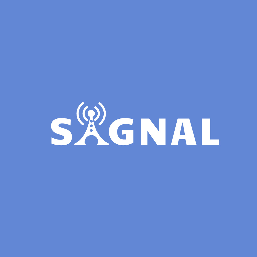 Signal logo design with tower Logo tervezősablon