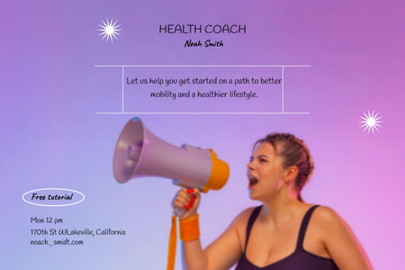 Certified Health Trainer Offering Services Flyer 4x6in Horizontal Design Template
