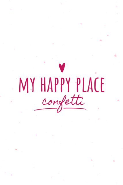 Happy Place Promotion With Pink Heart Postcard 4x6in Verticalデザインテンプレート