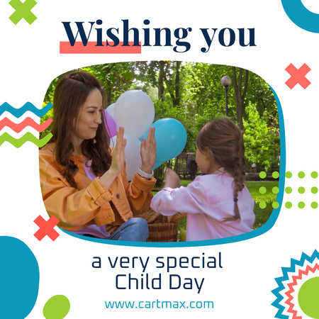 Children's Day Holiday Greeting Animated Post Design Template