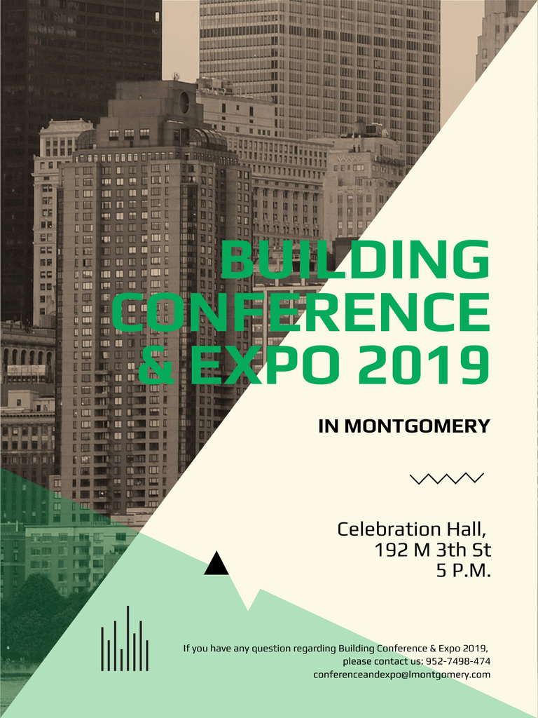 Building conference invitation on Skyscrapers in city Poster US Modelo de Design