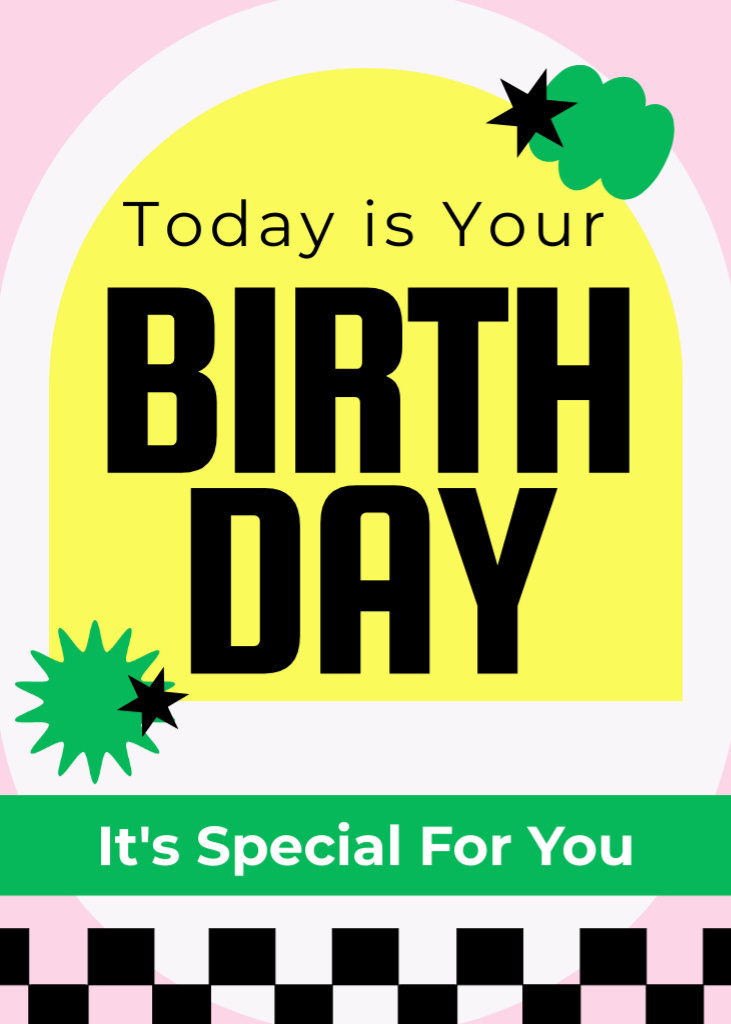 Template di design Special Happy Birthday on Yellow Flayer