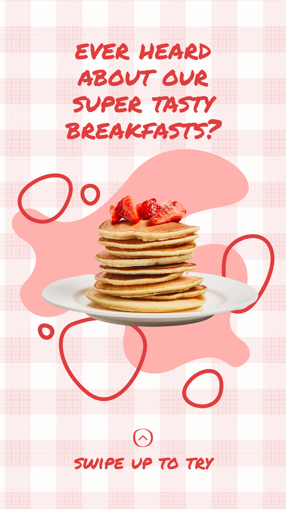 Designvorlage Super Tasty Breakfasts für Instagram Story