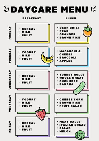 School Food Ad Menu – шаблон для дизайна