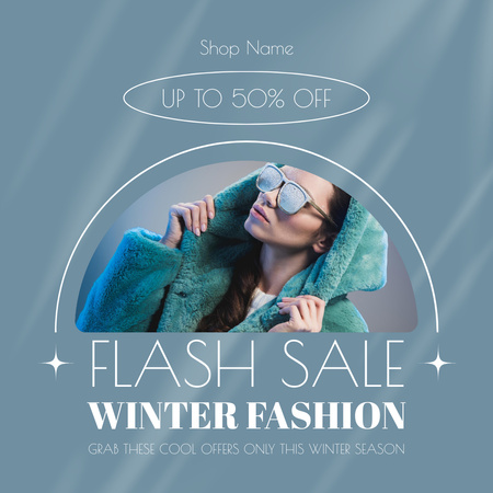 Designvorlage Winter Fashion Collection Discount Offer für Instagram AD