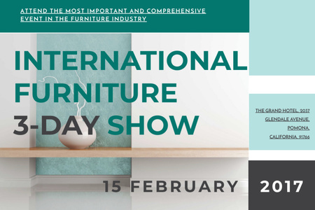 Plantilla de diseño de International furniture show Announcement Gift Certificate 
