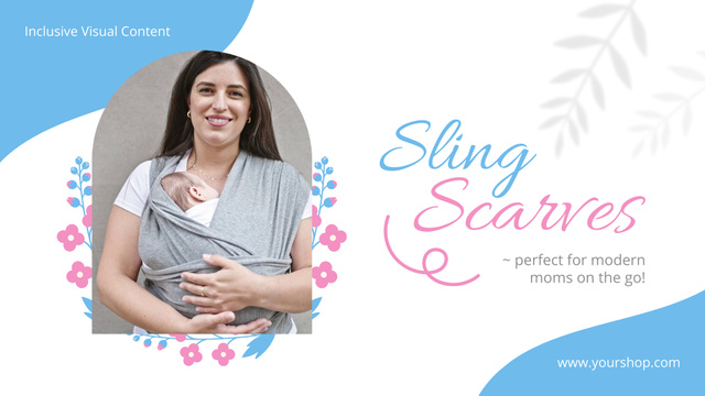 Designvorlage Durable Sling Scarves Offer For Newborns für Full HD video