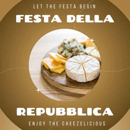Republican Festival Announcement with Different Types of Cheese Animated Post Design Template