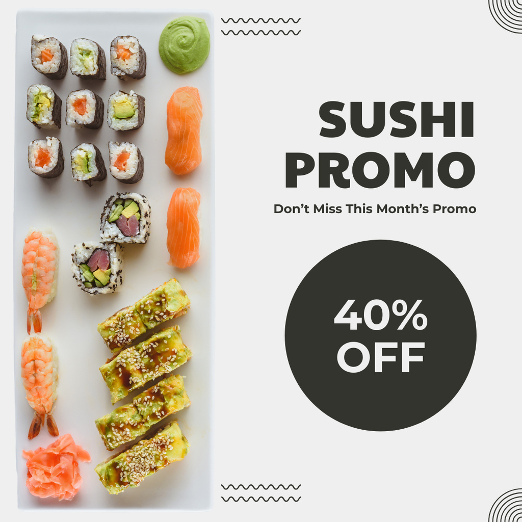 Plantilla de diseño de Sushi Restaurant Promo Instagram 