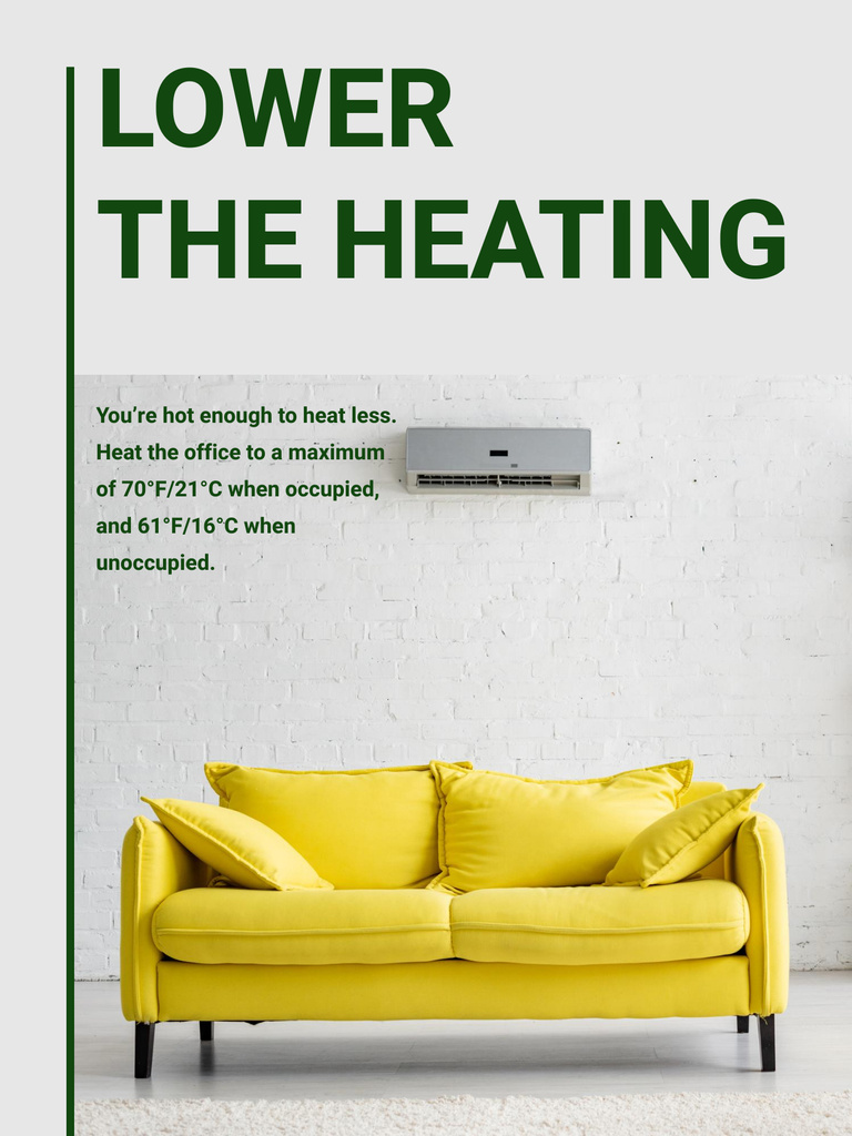 Climate Care Concept with Air Conditioner Working And Description Poster US Šablona návrhu