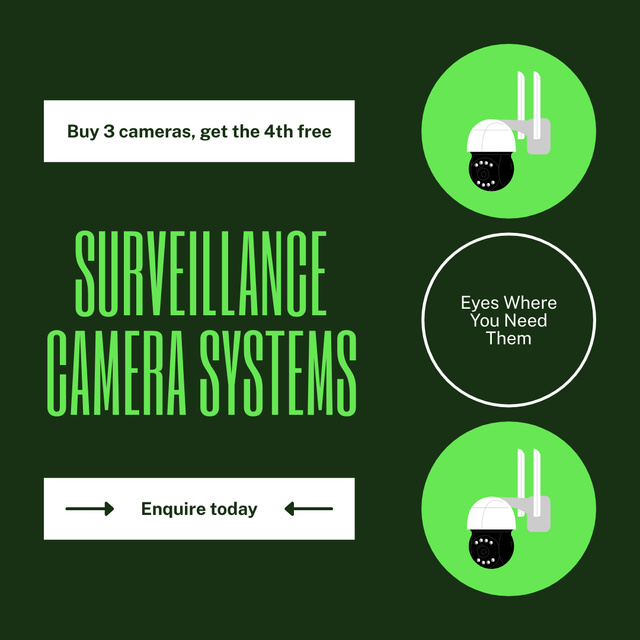 Designvorlage Security and Surveillance Kits für Instagram