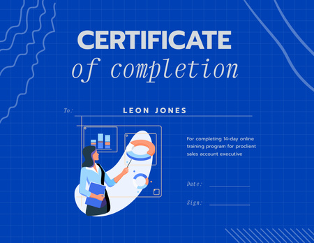 Çevrimiçi Eğitim Programı Tamamlama Ödülü Certificate Tasarım Şablonu
