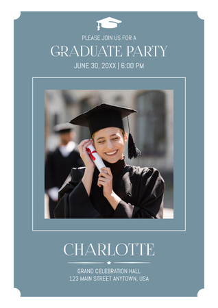 Greetings to a Happy Graduand Poster Design Template